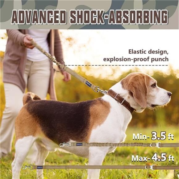 Dog Leash for Shock Absorption - Heavy Duty No Pull Training Leash for Medium - Picture 4 of 7